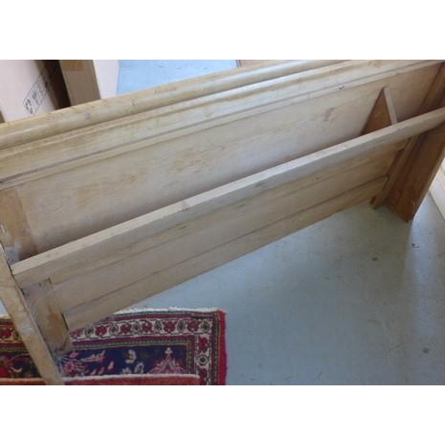 73 - A Victorian stripped pine pew ideal as a window seat or kitchen dining - Height 81cm x 153cm x 42cm