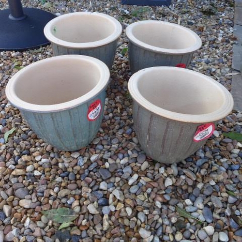 79 - Four frost proof Sicilia garden planters - Height 20cm - some chips