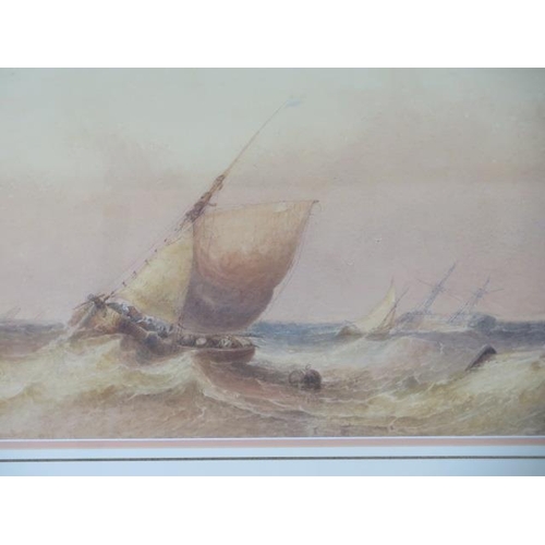 271 - Sidney Edward Paget (1860-1908) signed Marine watercolour fishing boats and wrecked sailing ship, in... 