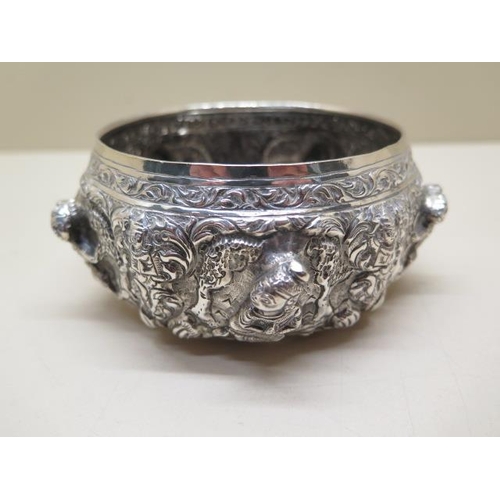 529 - Of Naval interest: A 19th / 20th century Thai silver bowl inscribed 'Presented to Admiral P.U Bayly ... 