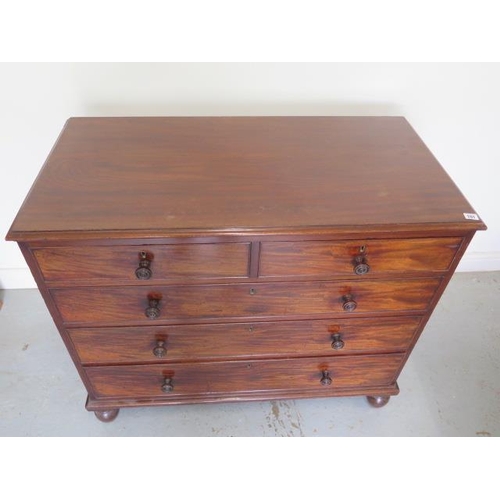 101 - A good Georgian mahogany five drawer chest with good rich colour - Height 94cm x 109cm x 55cm