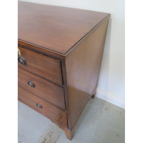 103 - A Georgian mahogany four drawer chest on bracket feet - Height 87cm x 105cm x 53cm - missing side be... 