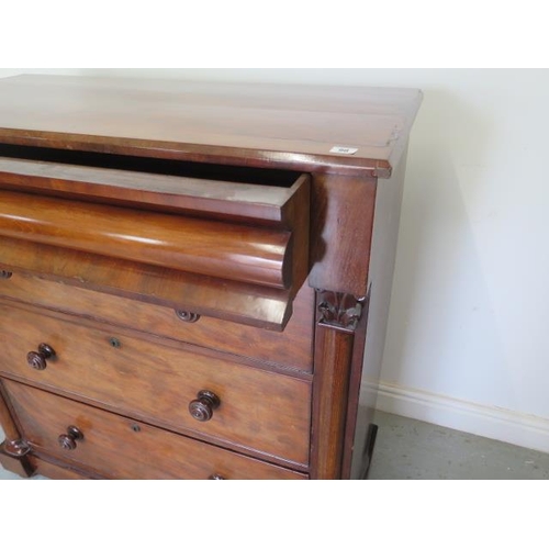 98 - An early 19th century mahogany chest with a cushion drawer above three long drawers - Height 112cm x... 