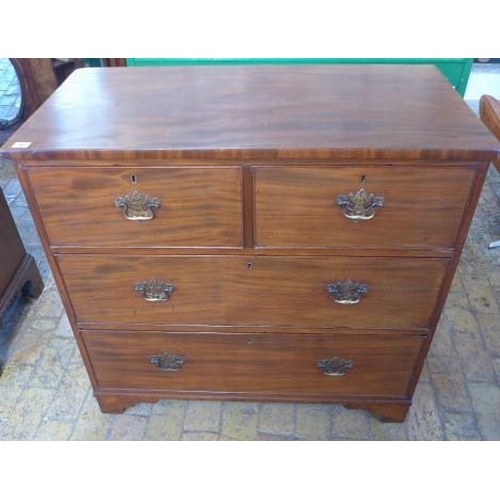 5 - A 19th century mahogany four drawer chest - Height 85cm x 94cm x 52cm
