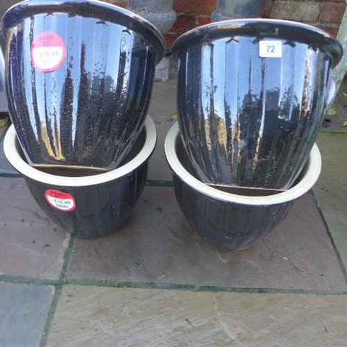 72 - Four frost proof Sicilia planters - Height 25cm