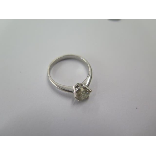 424 - An 18ct white gold solitaire diamond ring, approx 0.50 ct, size K/L, approx 2.2 grams, some small ma... 