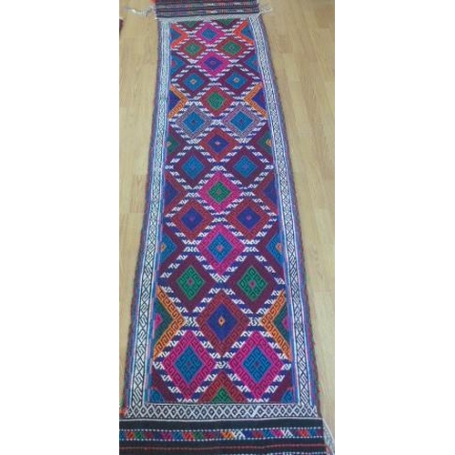 132 - A hand knotted woollen Suzni Kilim runner - 268cm x 64cm