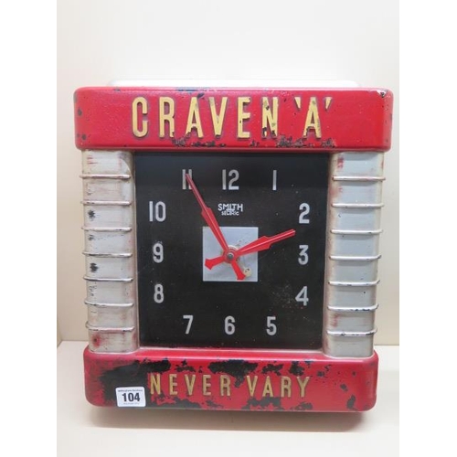 104 - A Craven A Sectric wall shop clock - some wear and touching in, no damage to case, will need rewirin... 