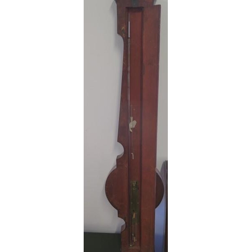 109 - A Georgian mahogany barometer with thermometer - the 6 inch dial signed Braham Optician Bristol - 38... 