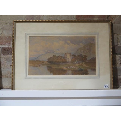 170 - James MacCulloch RSW - Died 1915 - A large watercolour Highland landscape titled Inverlochy Castle -... 