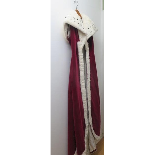 201 - Historic Interest - An Elizabeth II Coronation robe 1953 by Norman Hartwell Ltd - Crimson velvet and... 