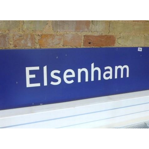 218 - A metal Elsenham Station sign - 30cm x 210cm