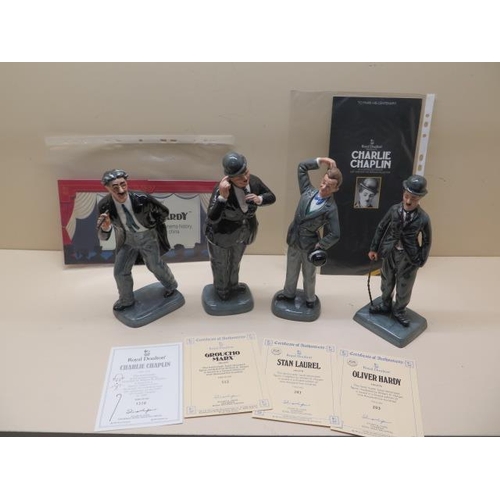 222 - A Royal Doulton group of four famous comedians - CHARLIE CHAPLIN  2771  Number 1318/5000  (centenary... 