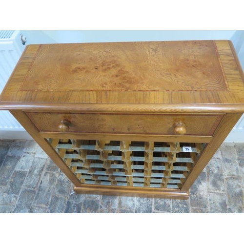 25 - A new burr oak 36 bottle wine rack with a drawer made by a local craftsman to a high standard - Heig... 