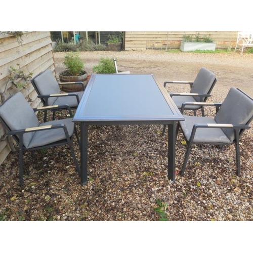 26 - A Kettler aluminium garden table and four chairs - 160cm x 100cm