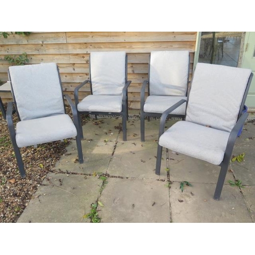29 - A set of four Bramblecrest aluminium dining chairs with cushions