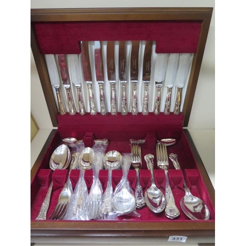 331 - A canteen of plated kings pattern six setting cutlery