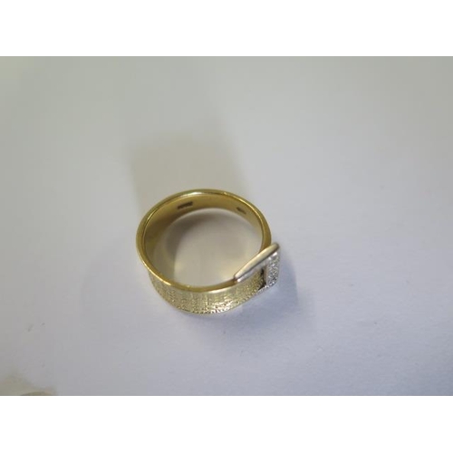 431 - A interesting 18ct yellow gold and white metal diamond ring size M/N - approx weight 5.7 grams - in ... 