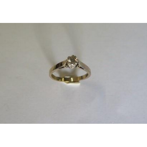 432 - A hallmarked 9ct yellow gold solitaire diamond ring size L - approx weight 2 grams