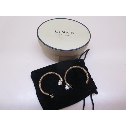 444 - Links of London large hoop earrings - boxed - 4cm wide