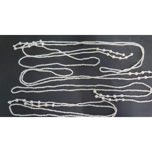 458 - Five strings of claspers pearls - longest 120cm