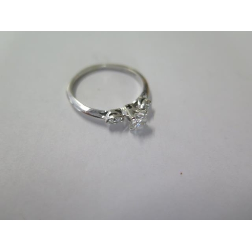 468 - A 14ct white gold five stone diamond ring, centre stone approx half carat - head size approx 5.2mm x... 