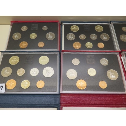 607 - Six Royal Mint coin presentation packs - 2 x 1987, 1988, 2 x 1989 and 1991 also a 1990 silver proof ... 