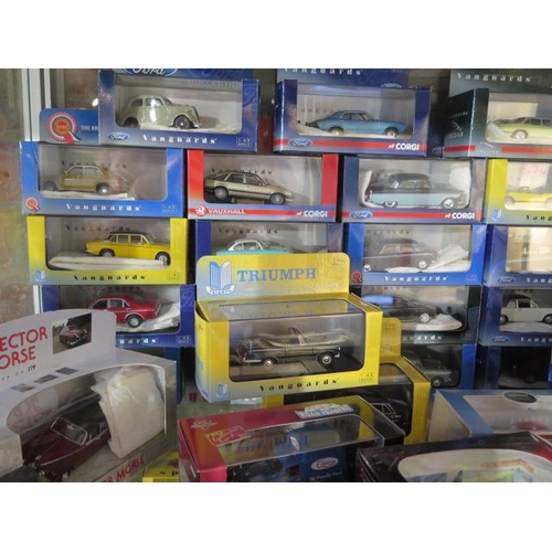 660 - A collection of 39 boxed Vanguard Diecast cars - some loose in boxes - and seven Oxford Diecast cars... 