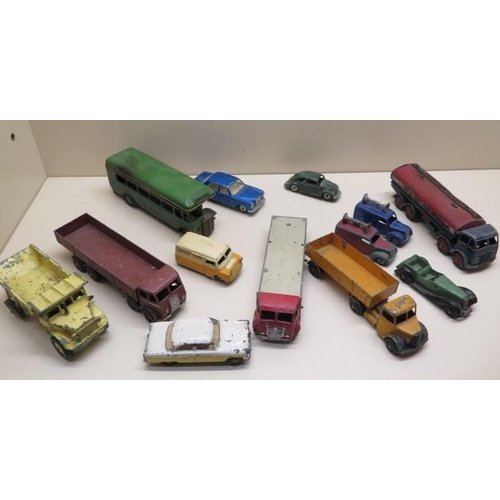 663 - A collection of eleven Diecast Dinky vehicles including three Foden lorries, a Spot On car and a Tri... 