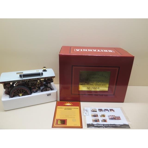 665 - A boxed Midsummer Models 1:24 scale diecast model Britannia Burrell Showmans Engine with certificate