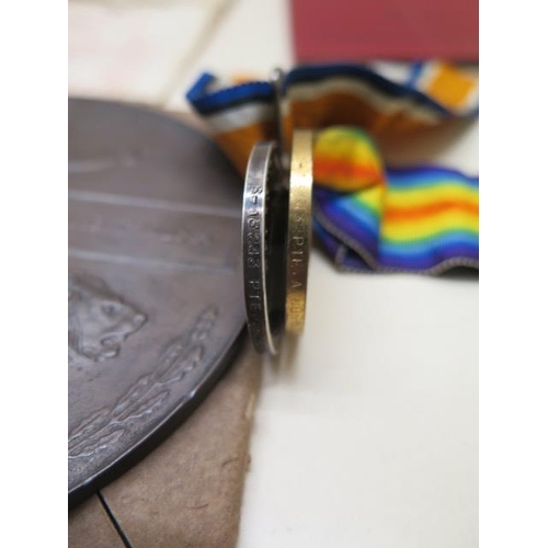 701 - A WWI Duo of Medals to Pte Alfred Frederick Nunn S-13243 RIF BRIG with Dead Mans Penny and paperwork... 