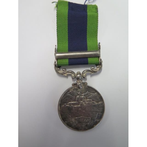 709 - An Indian General Service Medal with North West Frontier 1930-31 bar names to Pte D Smith 5595327 Bo... 