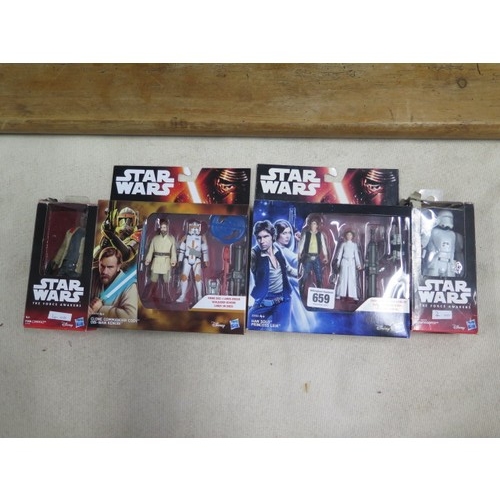 659 - Star Wars - Nine boxed sets/figures and two Lego magazines