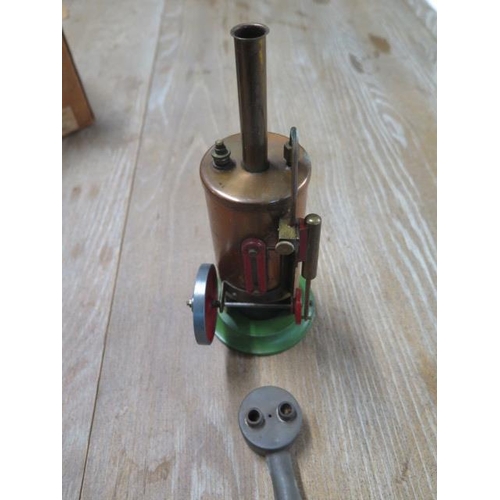 331 - A Mersey Model Co horizontal stationary steam engine with box and a Burnac Vulcan steam engine with ... 