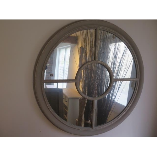474 - A shabby chic circular mirror - Diameter 90cm