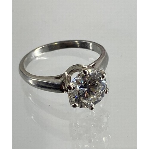 1 - A stunning solitaire 2ct diamond ring in an 18ct and Iridium setting - ring size M - diamond brillia... 