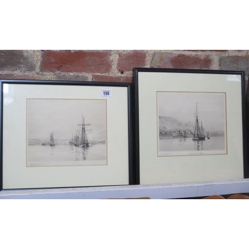 391 - Harold Wyllie 1880-1973 Two etchings signed in pencil one entitled Old Tudor Fort at Portland, large... 