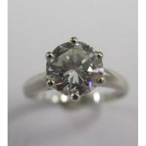 1 - A stunning solitaire 2ct diamond ring in an 18ct and Iridium setting - ring size M - diamond brillia... 