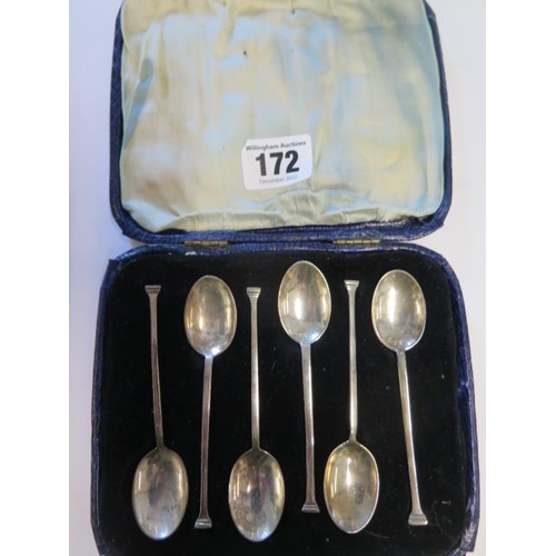 172 - A set of six silver Mappin and Webb coffee spoons - approx weight 1.8 troy oz