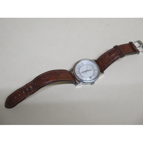 215 - A gents stainless steel 1999 Omega De Ville automatic wristwatch 54677763 - 34mm case - on a leather... 