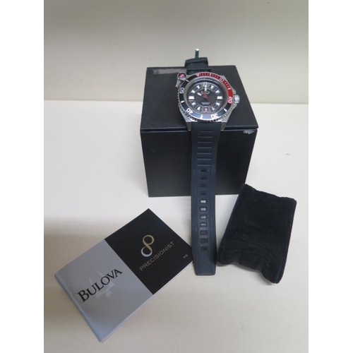 225 - A Bulova Precisionist Quartz gents wristwatch 4.5cm dial C860983, 14631528 - with box and booklet - ... 