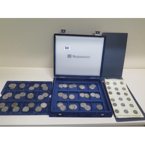 233 - A good collection of English silver and half silver coins to include 20 pre 1920 half crowns, 4 pre ... 