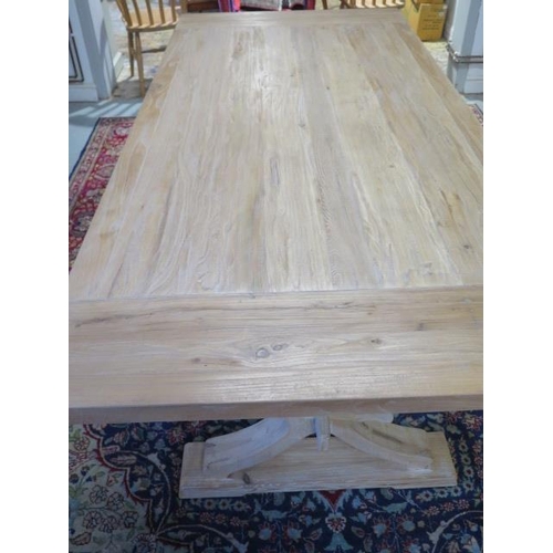 546 - A modern limed wood refectory table - Length 240cm x Width 110cm - 5cm thick top