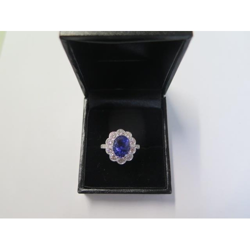 66 - An 18ct yellow gold Tanzanite and Diamond ring - Tanzanite approx 2cts (very good colour) - Diamond ... 