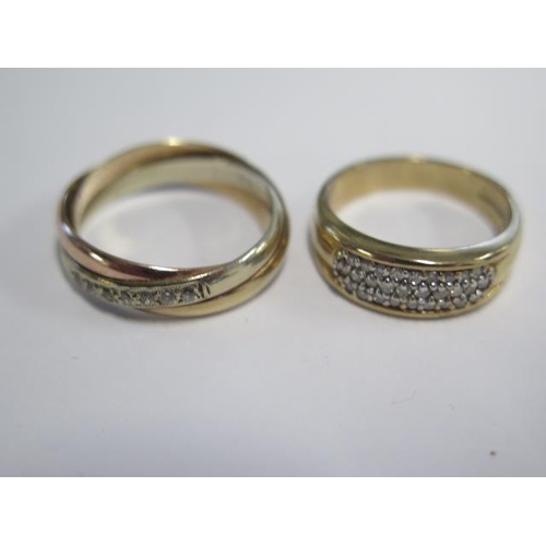 9 - Two 9ct gold rings - sizes M and O - total approx weight 7.7 grams
