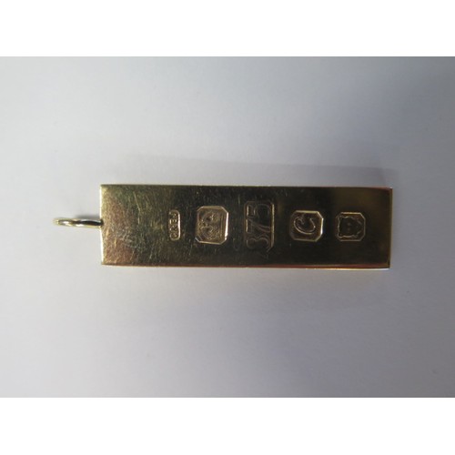 71 - A 9ct yellow gold ingot approx 15 gs