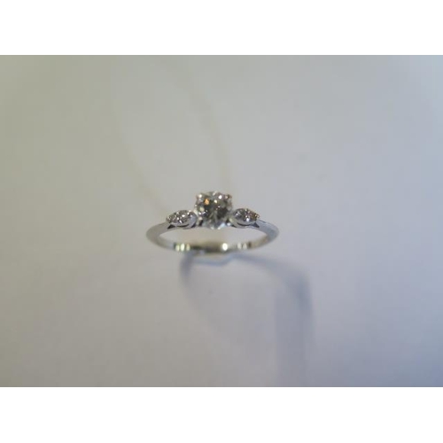 36 - A 14ct white gold five stone diamond ring, centre stone approx half carat - head size approx 5.2mm x... 