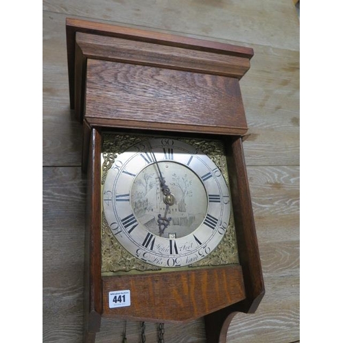 449 - An 18th century 30 hour wall clock movement signed John Foot Liskard with silvered chapter ring, eng... 