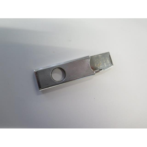 151 - A silver cased GOFA steal bladed cigar cutter, 5cm long with box