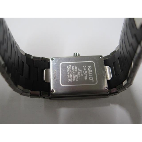 183 - A Rado DiaStar High Tech Ceramic quartz bracelet wristwatch 193.0386.3 case number 05962621 - 26mm c... 